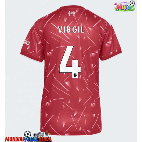 Camiseta Liverpool Virgil van Dijk #4 Primera Equipación Replica 2026-27 para mujer mangas cortas